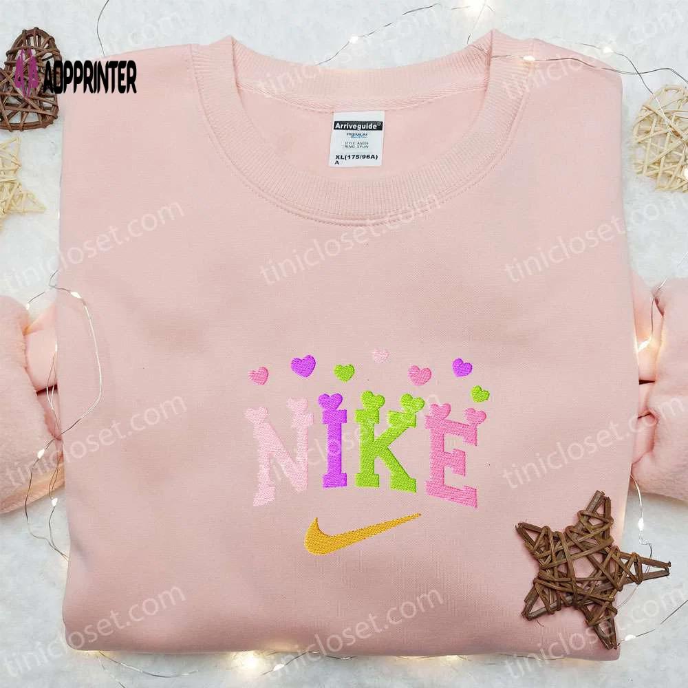 Colorful hearts x nike embroidered tshirt – best valentine’s day gift ideas Embroidered Shirt