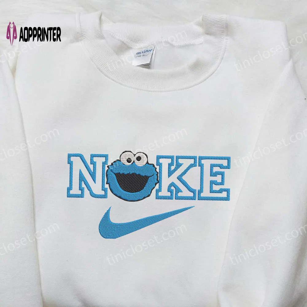 Cookie monster x nike embroidered shirt – sesame street custom tee Embroidered Shirt
