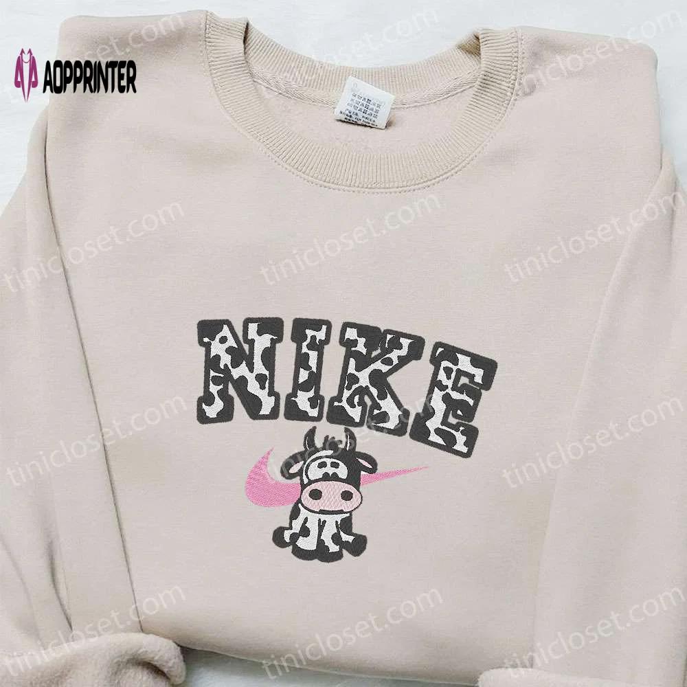 Cow x nike embroidered hoodie & shirt: best nike inspired birthday gift ideas Embroidered Shirt