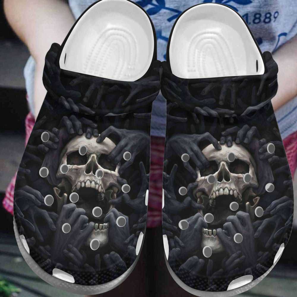 Crocs outfit - black hands skull crocs clogs crocband shoes - 240 Crocs Outfit