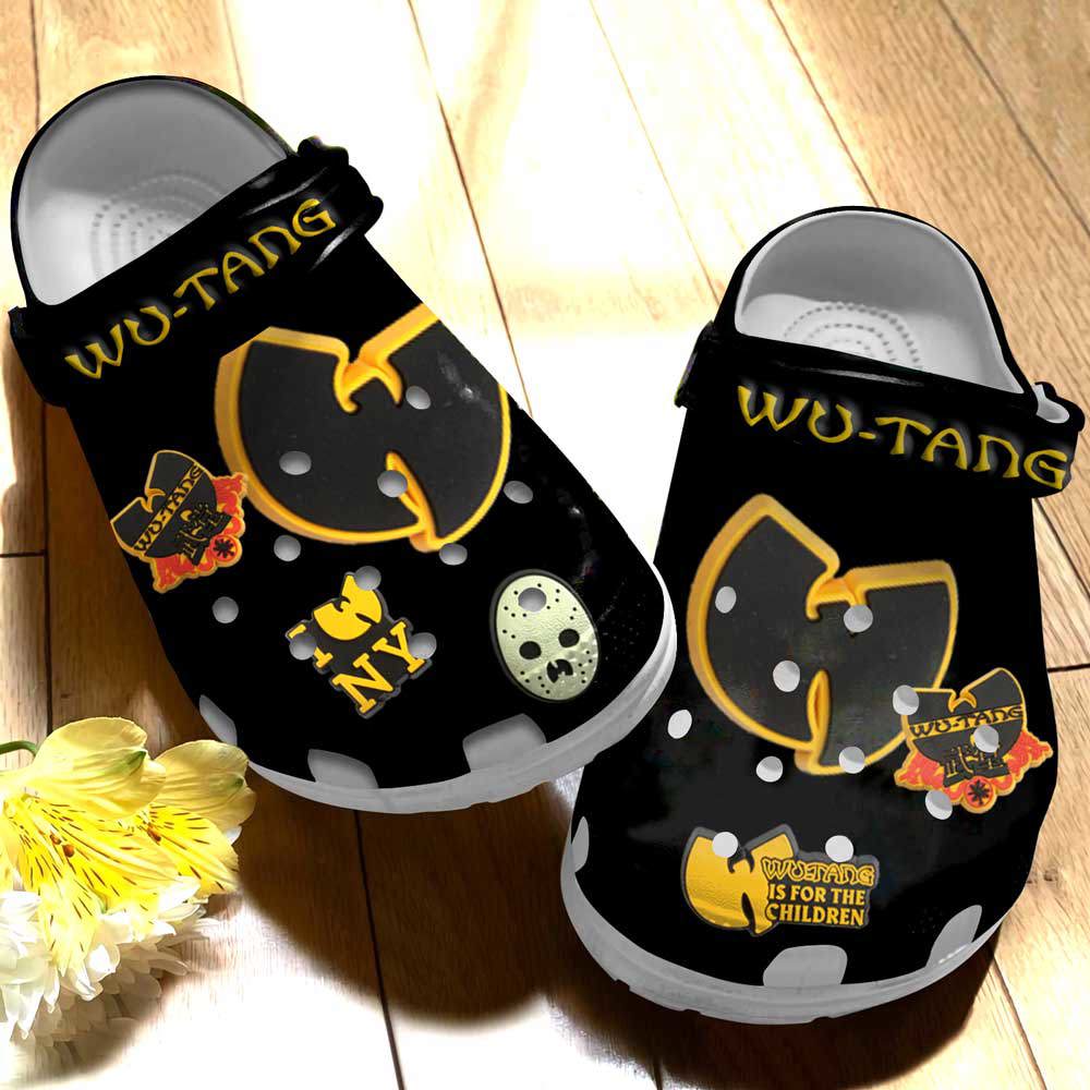 Crocs outfit - black wu-tang logo charms crocs clogs crocband shoes - 253 Crocs Outfit
