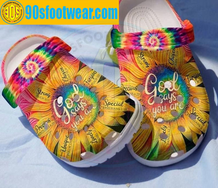 Crocs outfit - crocs with sunflowers god says hippie custom classic clog - 434 Crocs Outfit