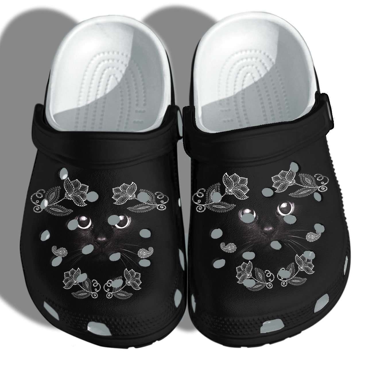 Crocs outfit - cute black cat face crocs crocband clog shoes - 517 Crocs Outfit