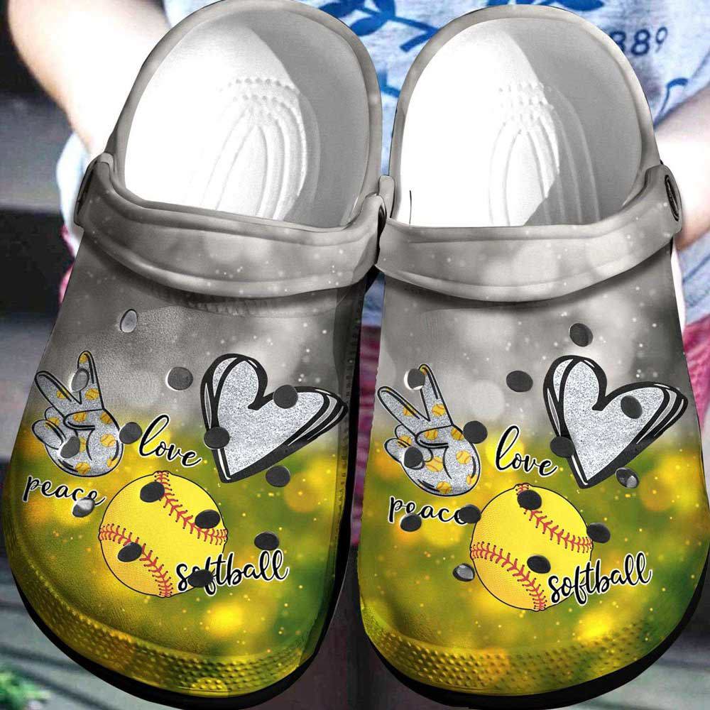 Crocs outfit - girl love peace softball bekind crocs clogs crocband shoes - 769 Crocs Outfit