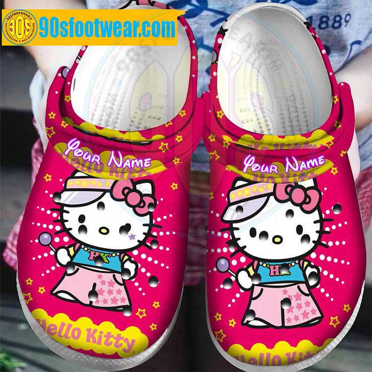 Crocs outfit - hello kitty personalized crocs – hello kitty custom name hot pink crocband clog shoes - 1224 Crocs Outfit