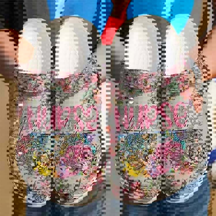 Crocs outfit - nurse life floral crocs clog shoes - 1546 Crocs Outfit