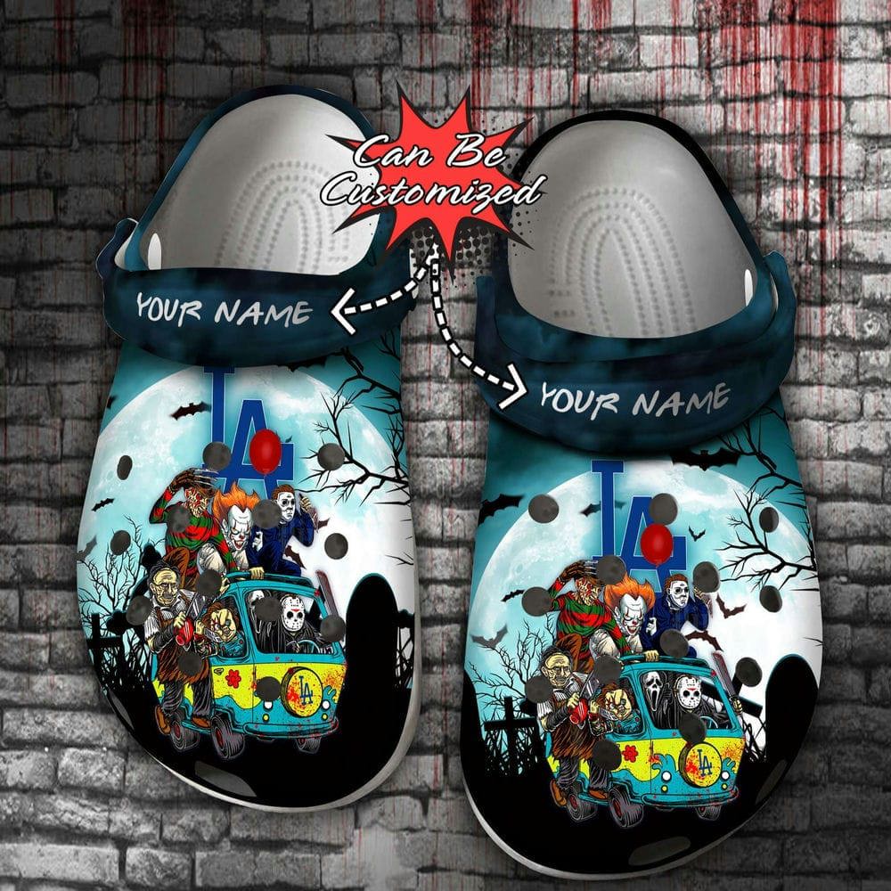 Crocs outfit - personalized los angeles dodgers horror friends van with clown retro scary movie villains halloween crocs clogs crocband shoes - 1759 Crocs Outfit
