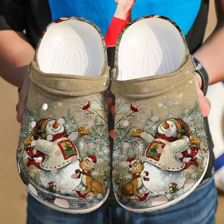 Crocs outfit - snowman with a cat christmas crocs crocband clog shoes for men women - 2019 Crocs Outfit