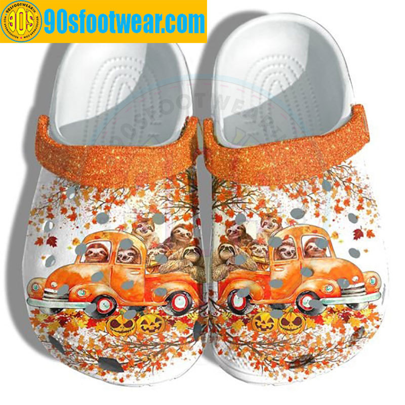 Crocs outfit - thanksgiving crocs sloths in classic truck fall theme - 2193 Crocs Outfit