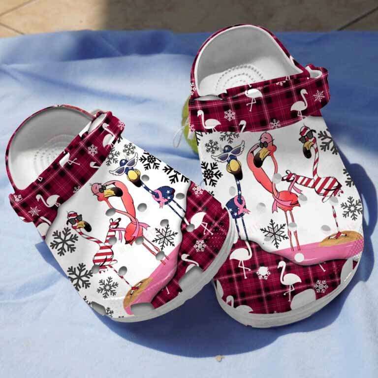 Crocs outfit - winter flamingo breast cancer awareness christmas crocs clogs crocband shoes - 2288 Crocs Outfit