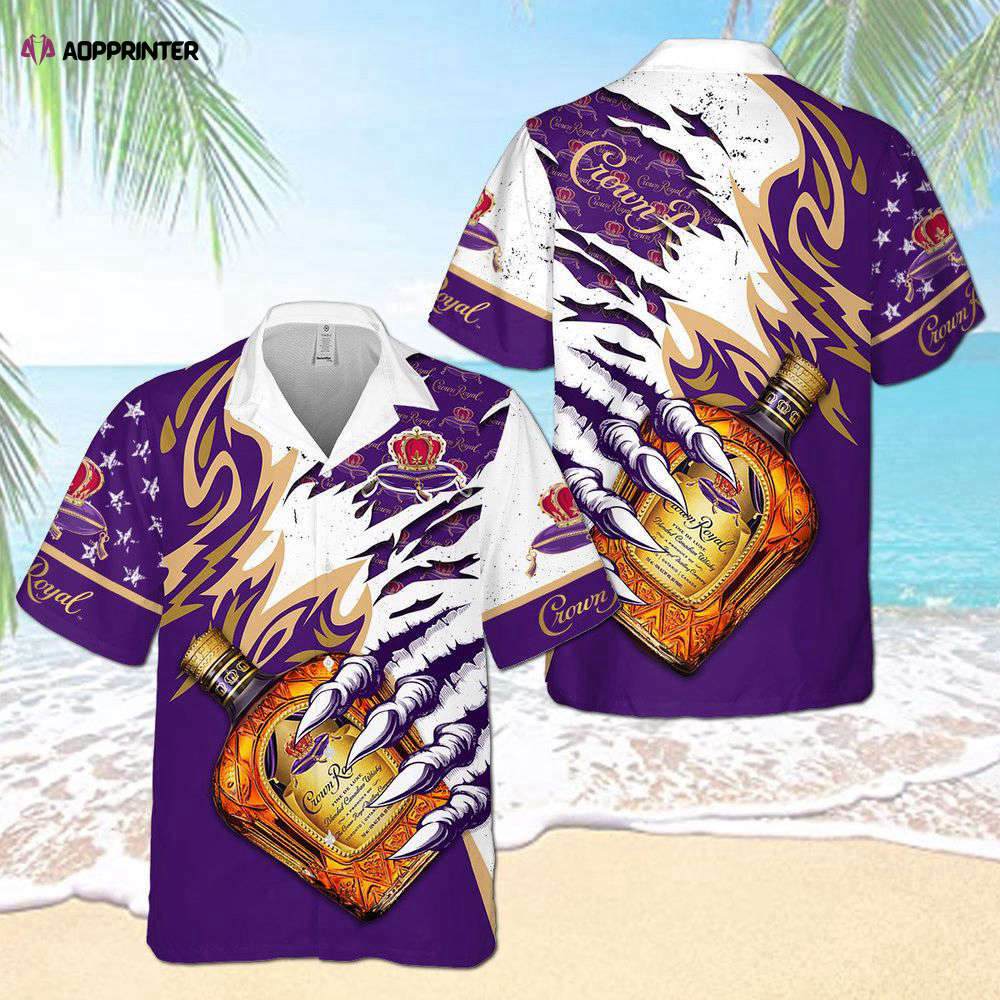 Crown royal claws usa flag pattern hawaiian shirt for men women holiday gift Hawaii Shirt