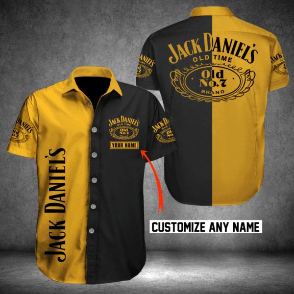 Custom name jack daniels custom name 6k889 print short sleeve hawaiian casual shirt 42 Hawaii Shirt Shorts & Flip Flops
