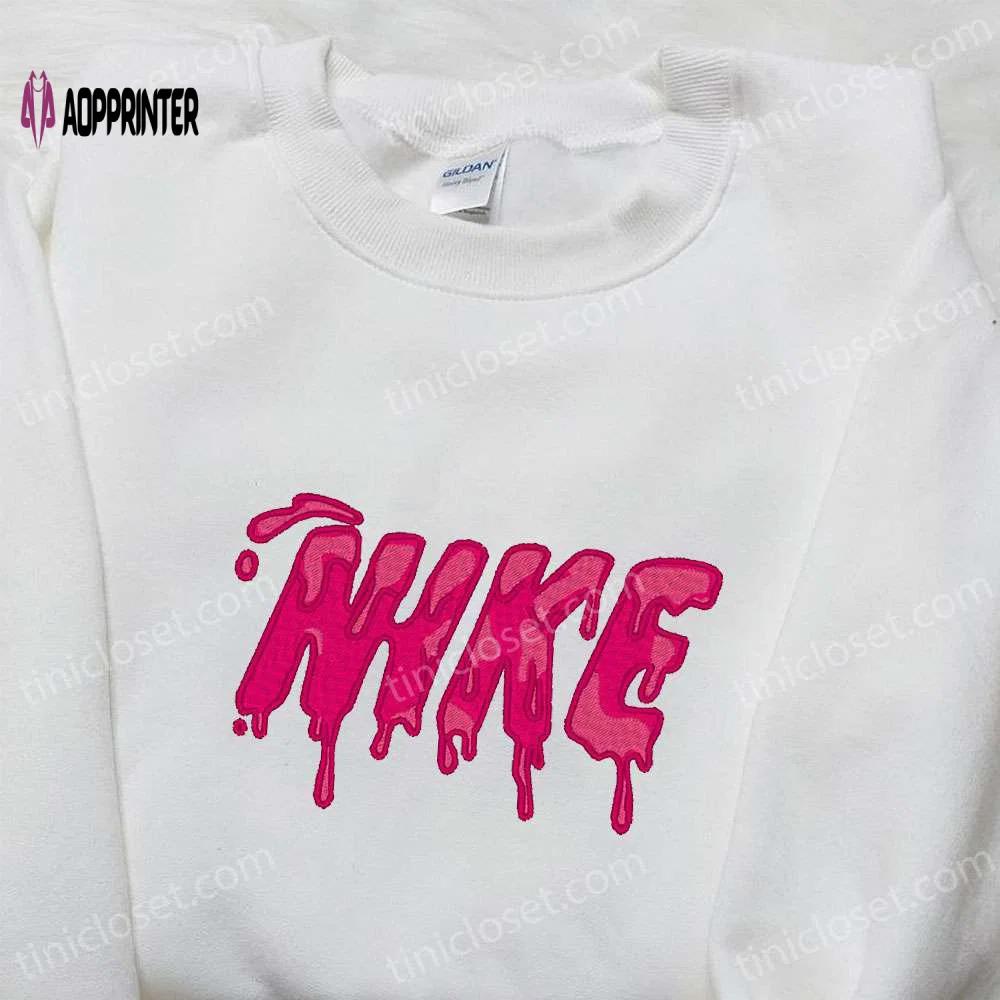 Custom nike embroidered shirt: the perfect birthday gift idea with melting design Embroidered Shirt