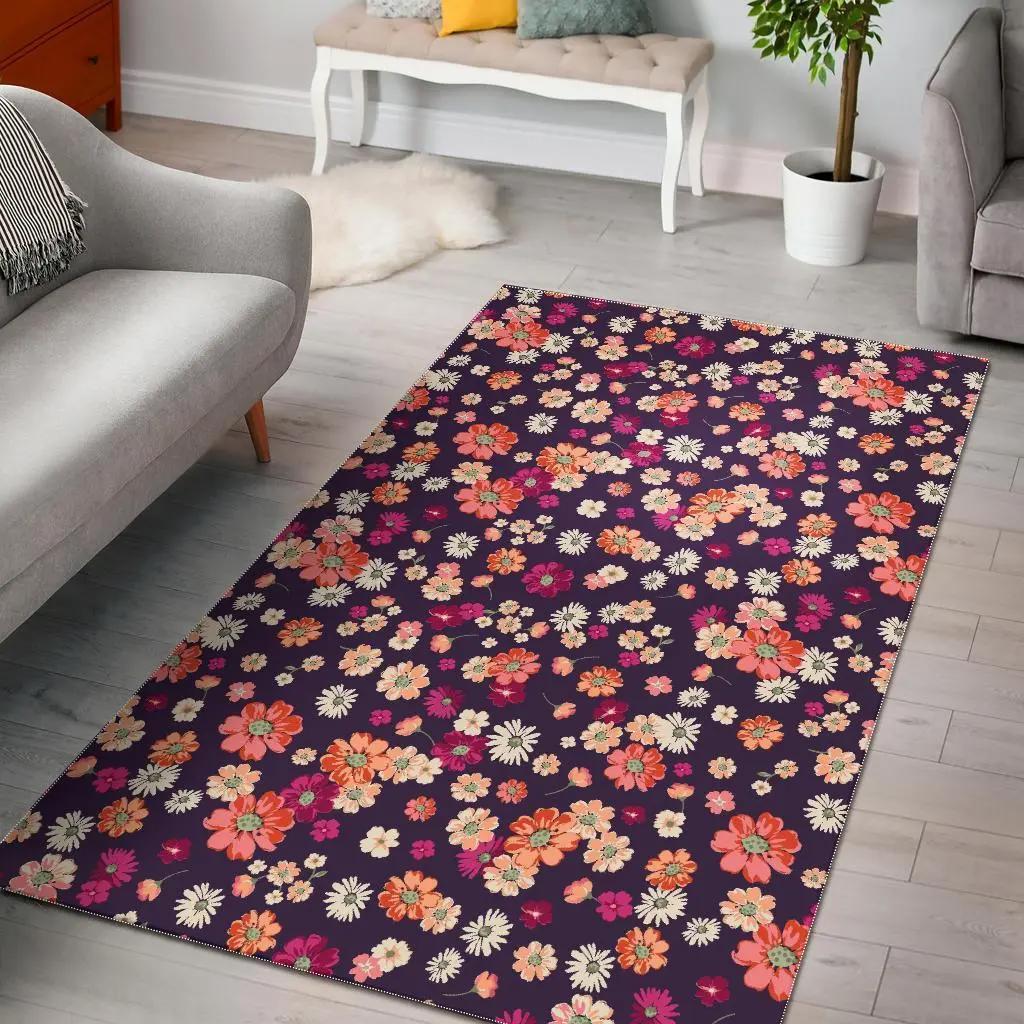 Cute daisy colorfulpattern print area rug living room rug home decor Rectangle Rug