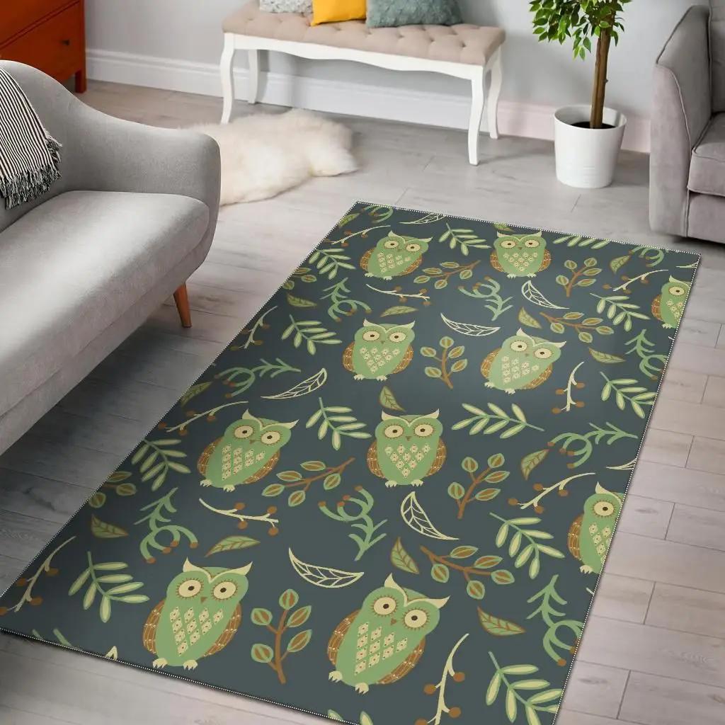 Cute owls leaves pattern dhcdhc dt1910 rug living room rug home decor Rectangle Rug