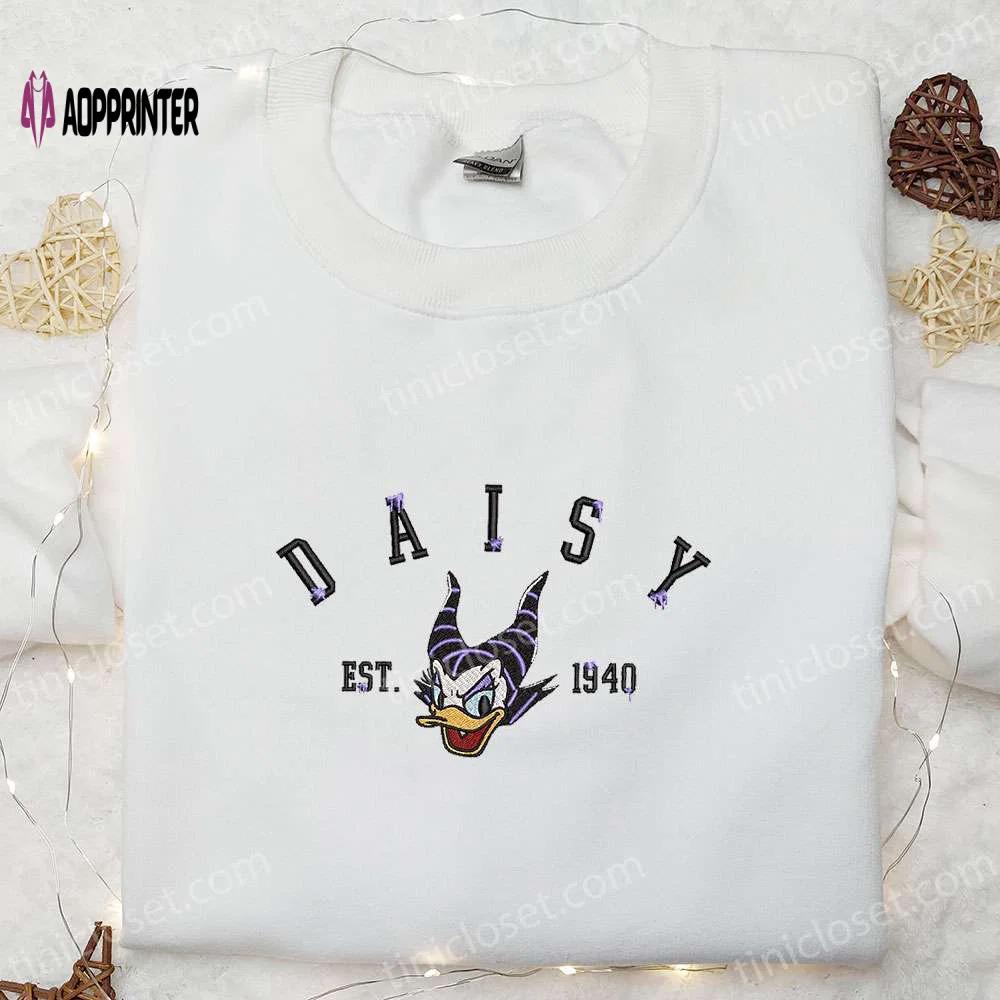 Daisy duck maleficent evil est 1940 embroidered sweatshirt – halloween disney hoodie Embroidered Shirt
