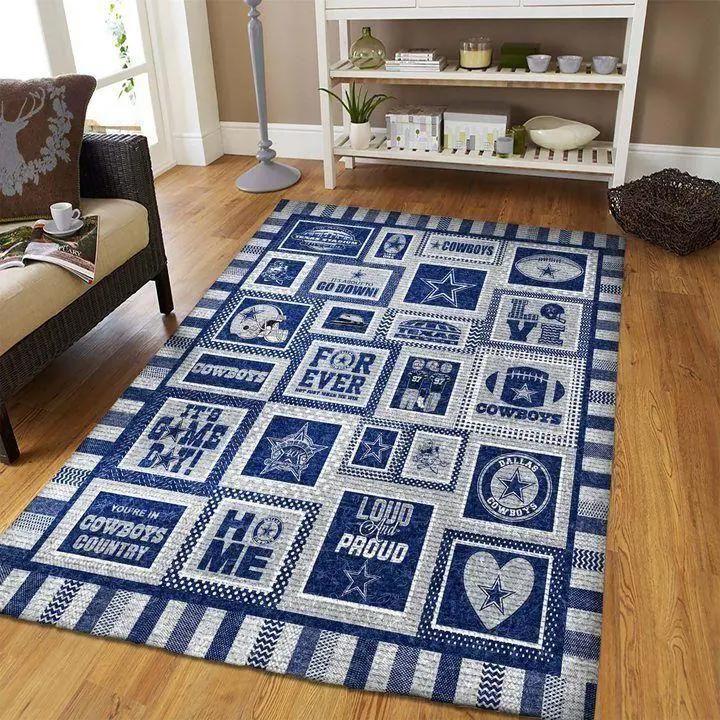 Dallas cowboys area rug living room rug home decor nfl football b030705 Rectangle Rug
