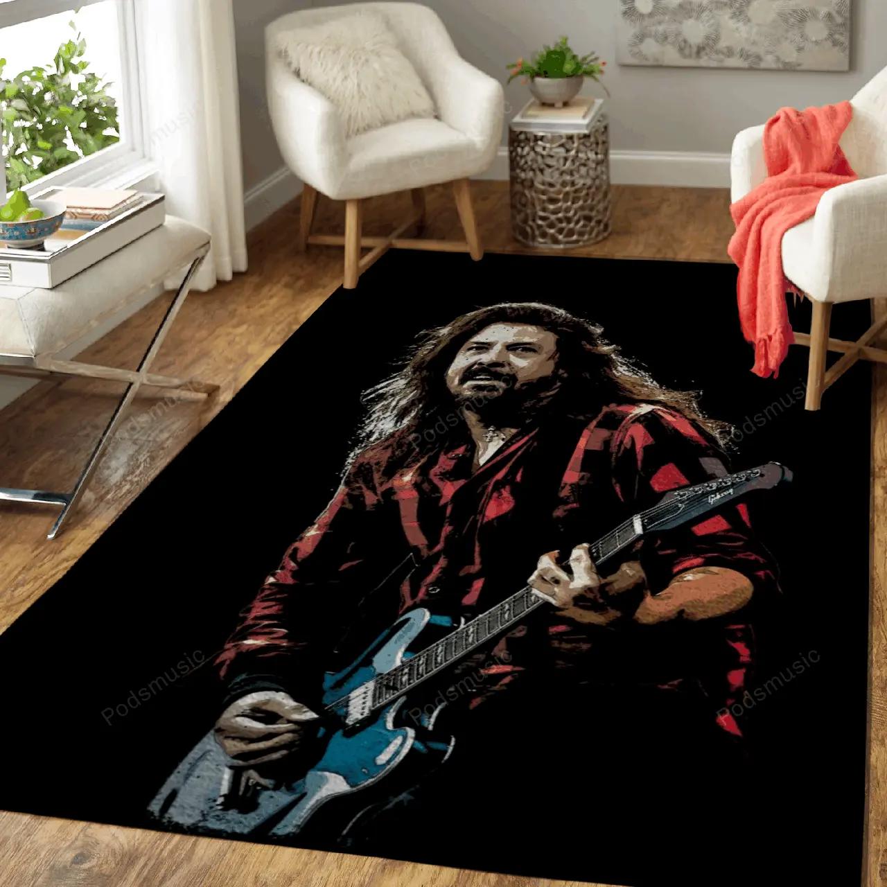 Dave grohl artworks music art for fans area rug living room carpet rug regtangle carpet floor decor home decor Rectangle Rug