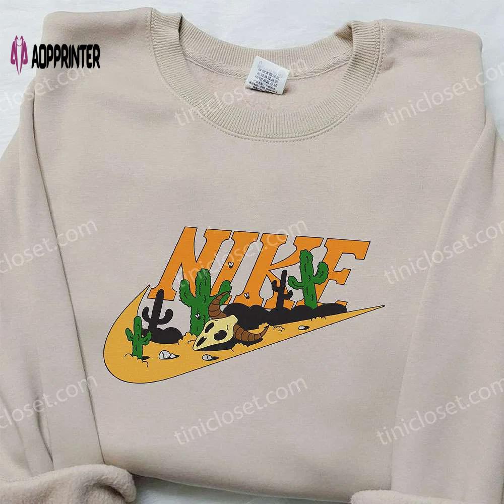 Desert x nike embroidered shirt: cartoon & custom designs for unique style Embroidered Shirt