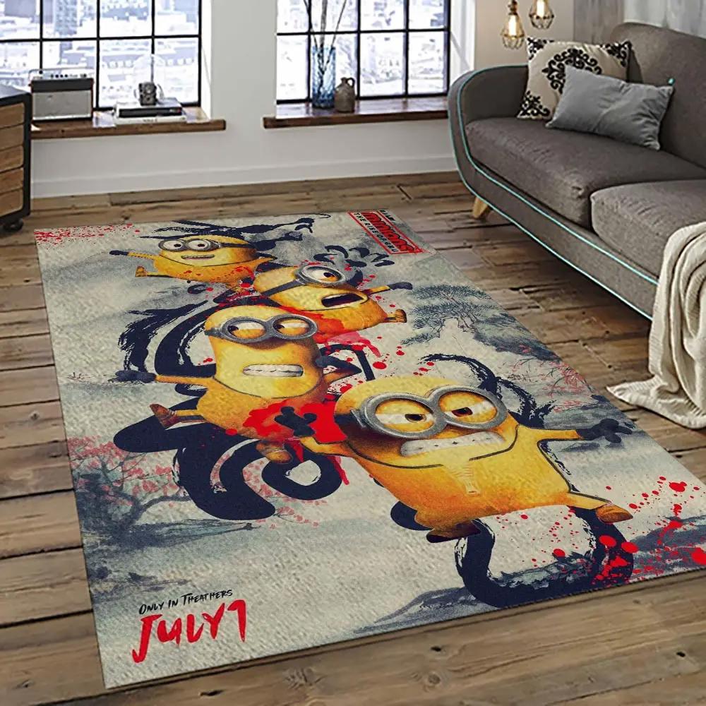 Despicable me film movie minion characters area rug home decor halloween gift best present for friends dmm44 Rectangle Rug