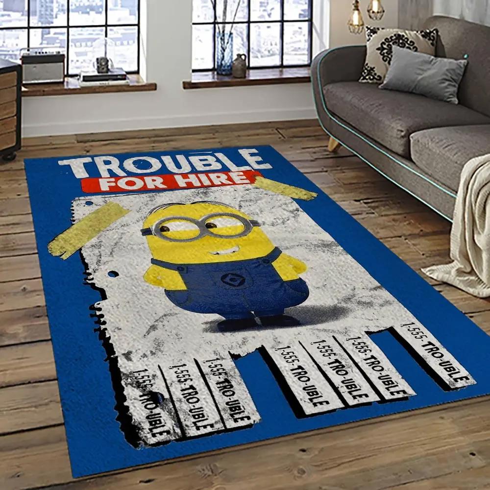 Despicable me film movie minion characters area rug home decor halloween gift best present for friends dmm52 Rectangle Rug