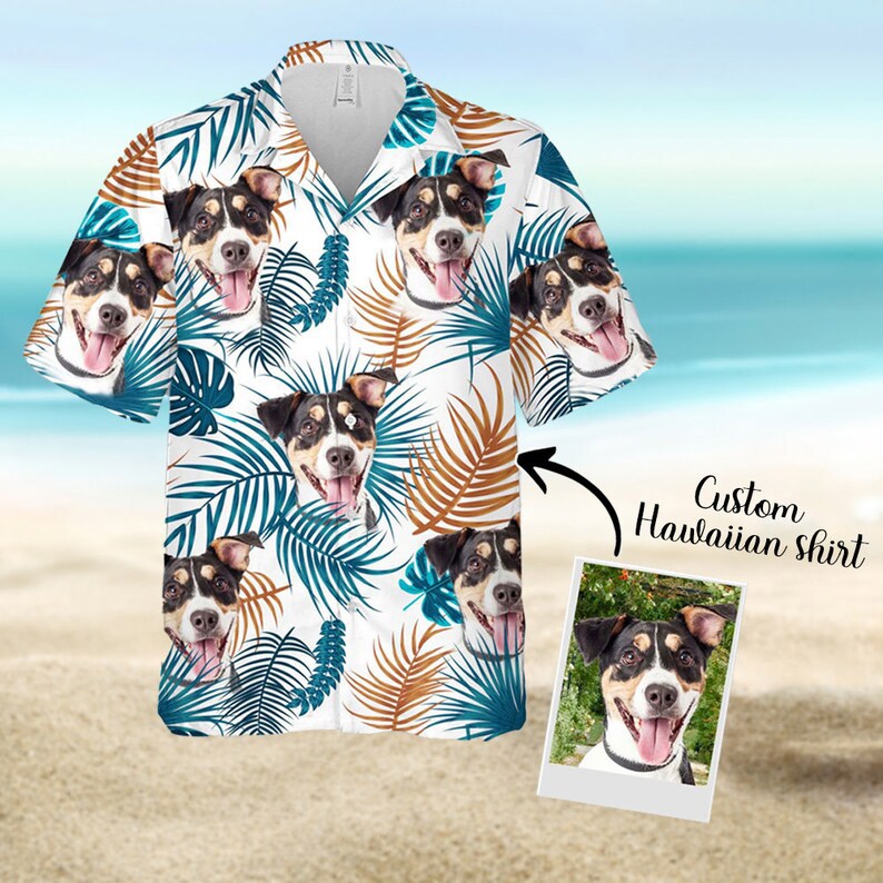 Dog face custom photo hawaiian shirt summer beach aloha Hawaii Shirt Shorts & Flip Flops