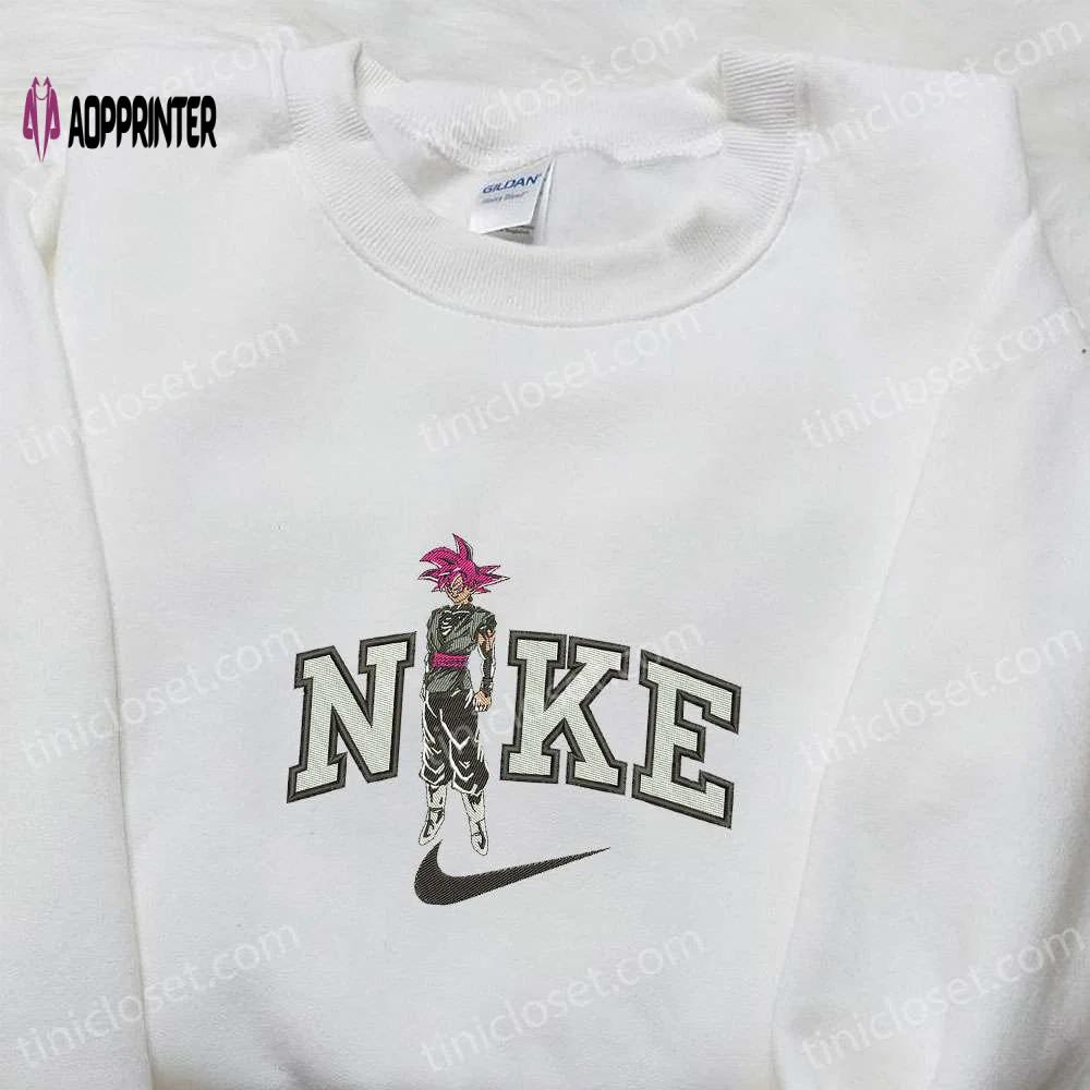 Dragon ball goku super saiyan rose x nike anime embroidered tshirt – nike inspired shirt Embroidered Shirt