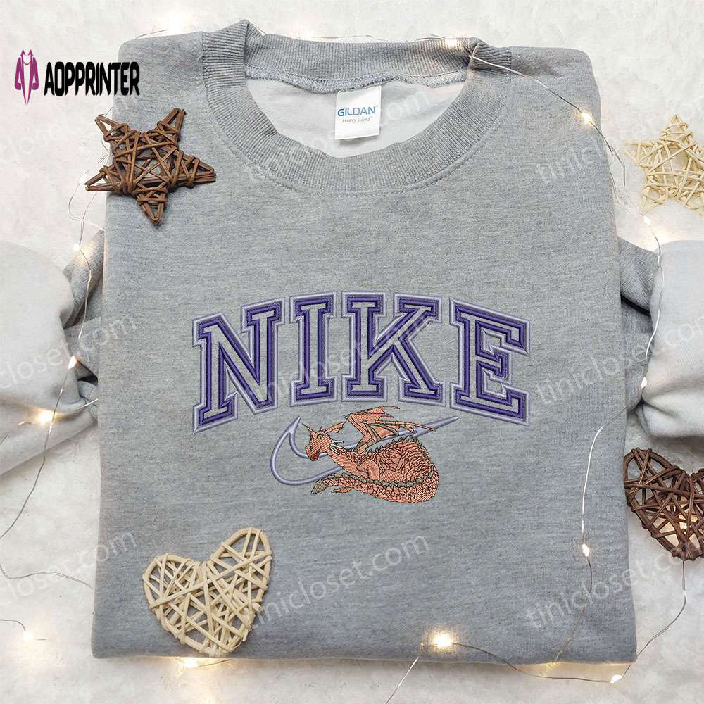 Dragon x nike & shrek embroidered shirts custom unique nike apparel Embroidered Shirt