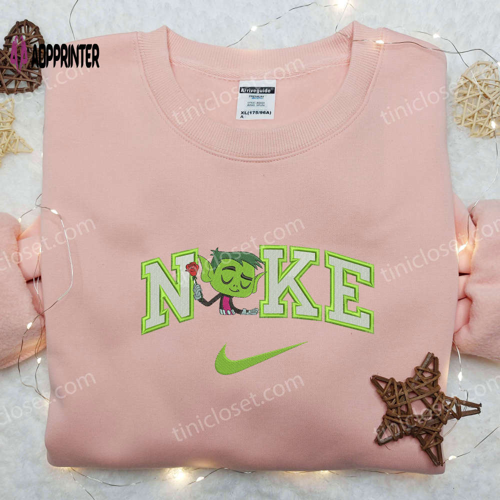 East boy x swoosh nike embroidered shirt teen titans go cartoon tee Embroidered Shirt