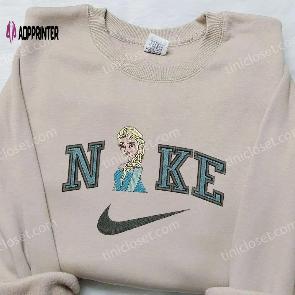 Elsa x nike embroidered shirt – frozen & custom nike design Embroidered Shirt