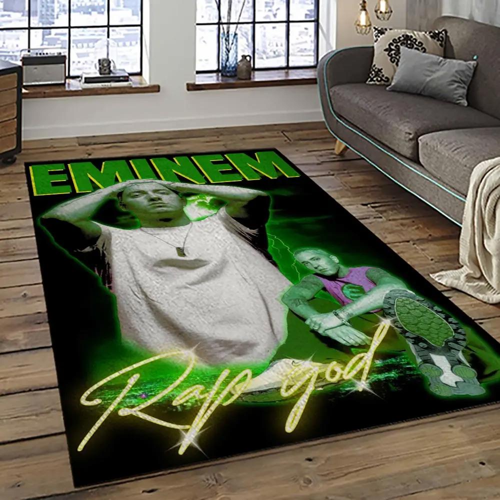 Eminem legend rapper hiphop music rap carpet area rug home decor gift for fans gift for friends emm8 Rectangle Rug