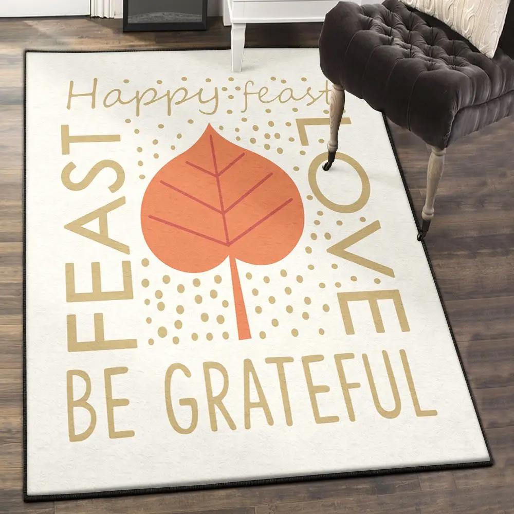 Falling leaves art deco rug, happy fall rug Rectangle Rug