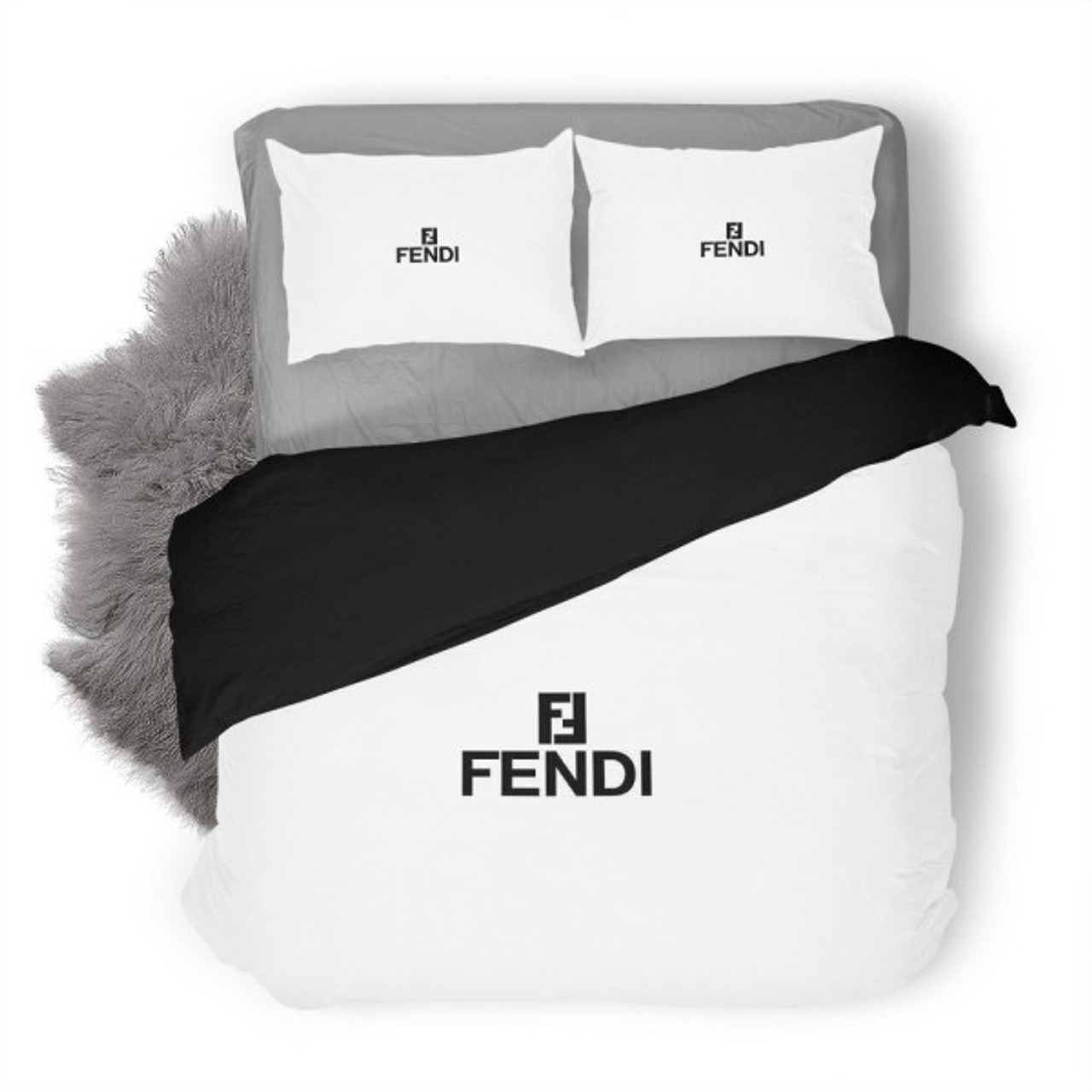 Fendi luxury logo fashion brand premium bedding sets,bed sets, bedroom sets, comforter sets, duvet cover, bedspread Bedding Sets