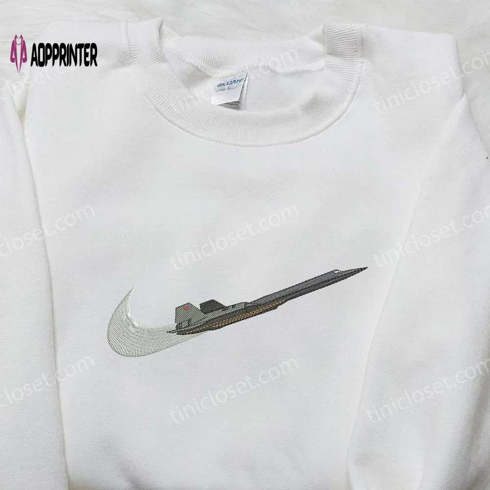 Fighter aircraft x nike embroidered shirt – stylish nike inspired family gift Embroidered Shirt