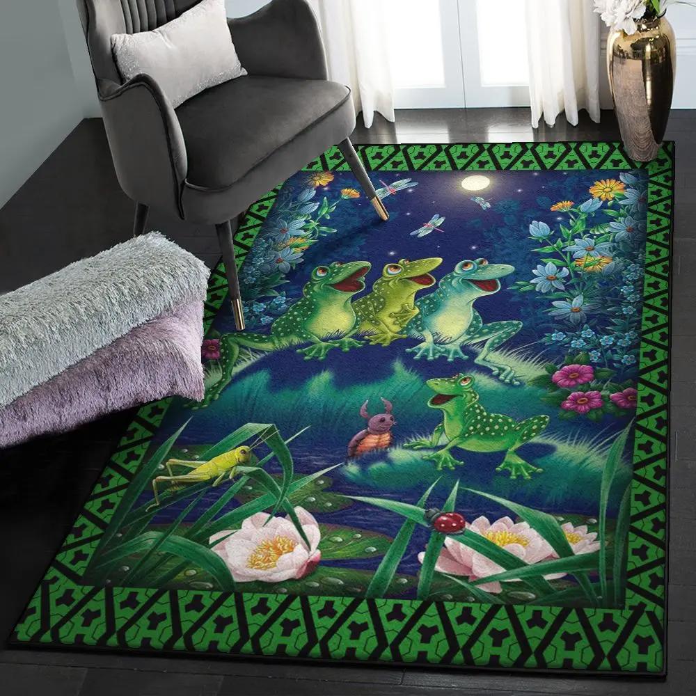 Frog large living room rugs, frog rug Rectangle Rug