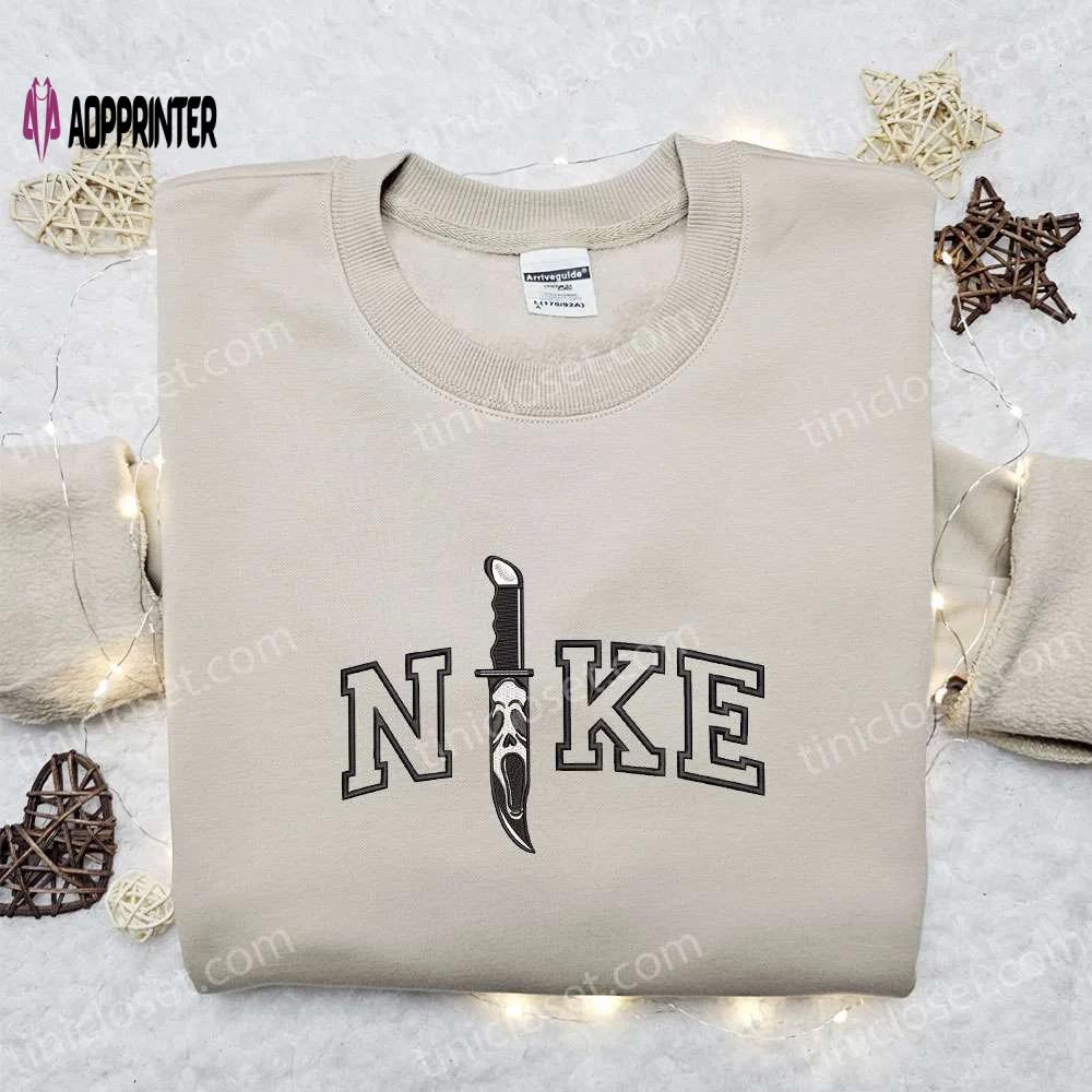 Ghostface knife x nike hoodie & shirt: best halloween gift ideas Embroidered Shirt