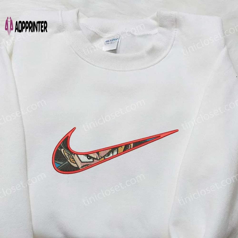 Goku x nike swoosh embroidered sweatshirt: dragon ball & nike inspired shirt Embroidered Shirt