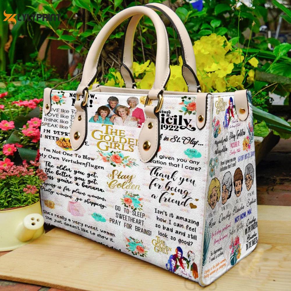 Golden girls 1g leather handbag: perfect women s day gift (g95) 130 Women Leather Hand Bag