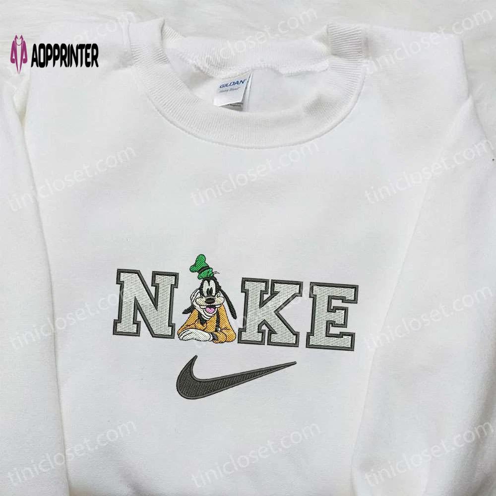 Goofy x nike cartoon embroidered shirt disney sweatshirt nike inspired tee Embroidered Shirt