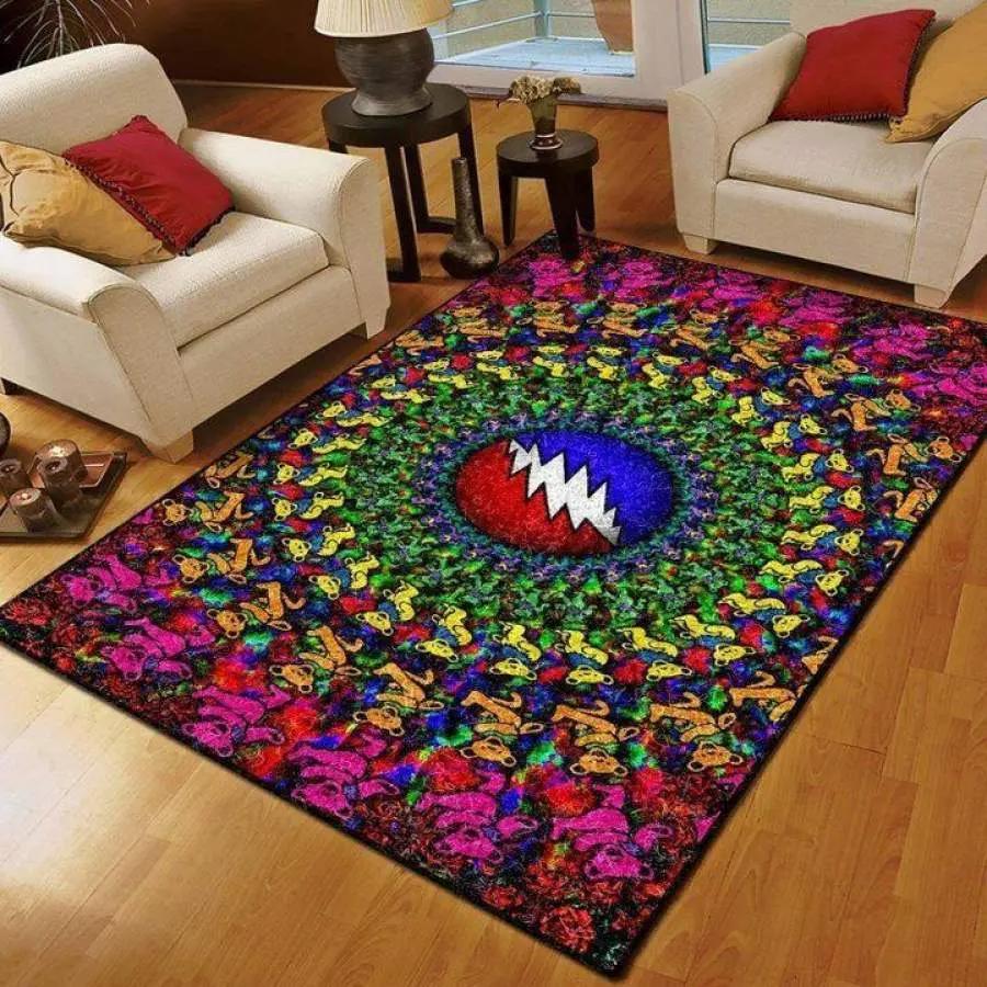Grateful dead area rug living room rug home decor music ofd 19110120 Rectangle Rug
