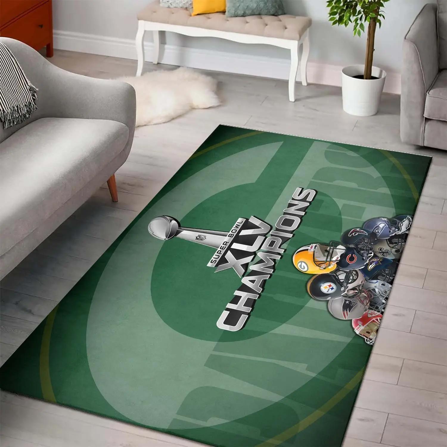 Green bay packers nfl football carpet living room rug regtangle carpet v1496 Rectangle Rug