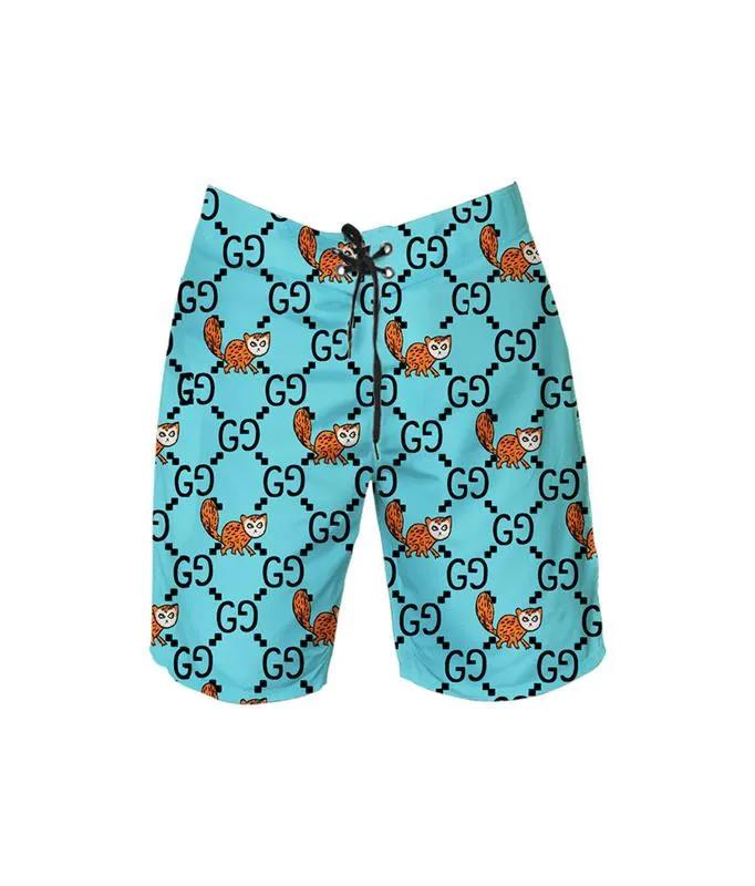 Gucci animal blue luxury brand fashion shorts for men luxury summer outfit trending 2023 89 Shorts For Ment