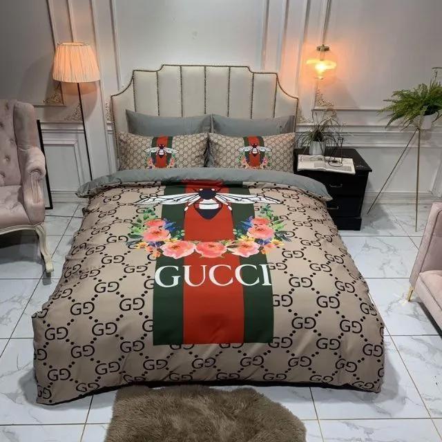 Gucci bee flower luxury brand high-end bedding set home decorations 35 Bedding Sets