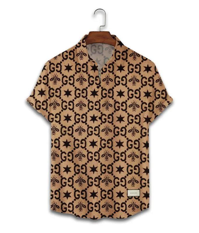 Gucci bee luxury brand premium fashion hawaii shirt for men 18 Hawaii Shirt