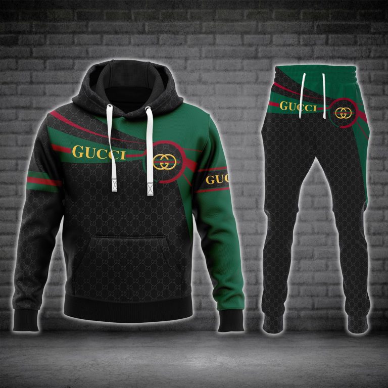 Gucci black hoodie sweatpants pants hot 2023 luxury brand clothing clothes outfit for men 44 Hoodie Long Pants 3D Set
