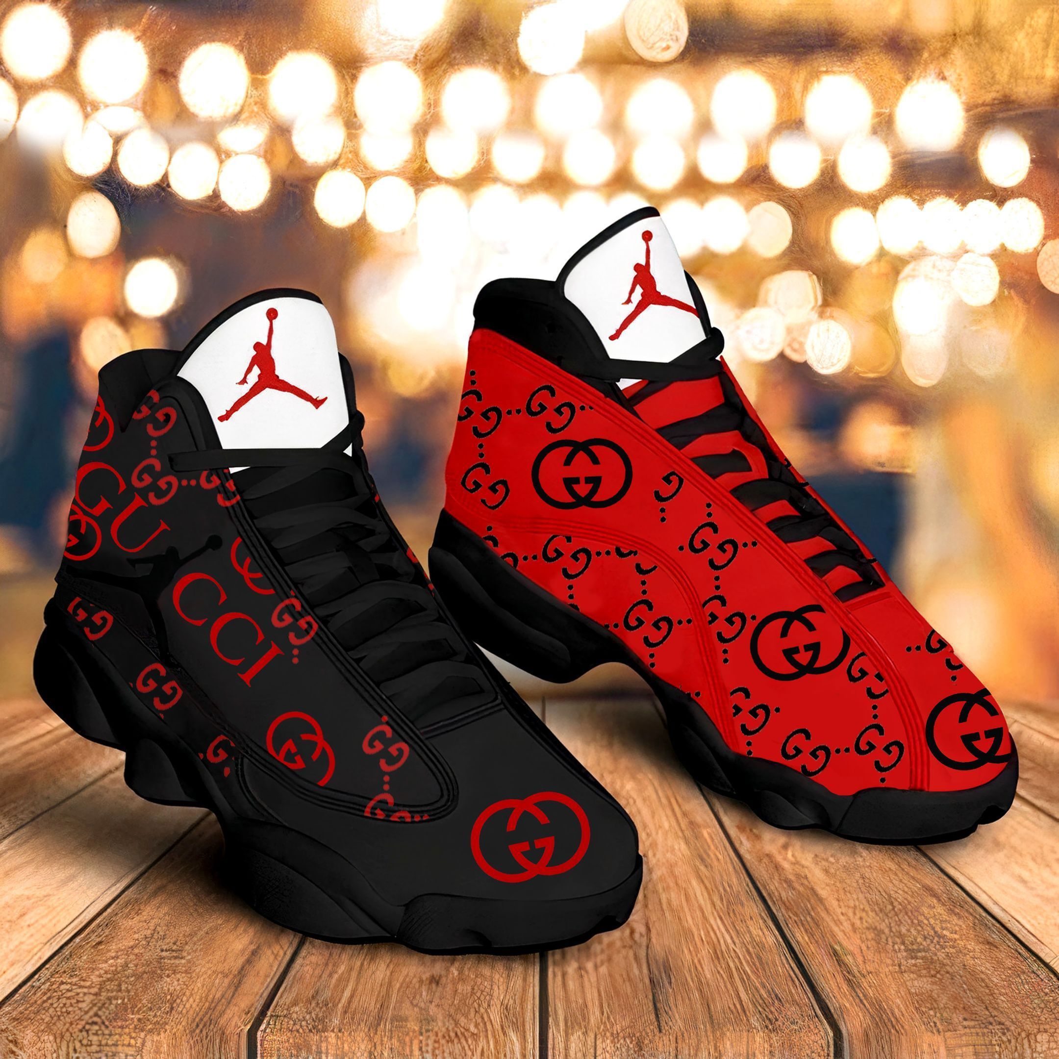 Gucci luxury black reds Air Jordan 13 Sneakers Shoes Full Size For Fans Gifts For Men Women