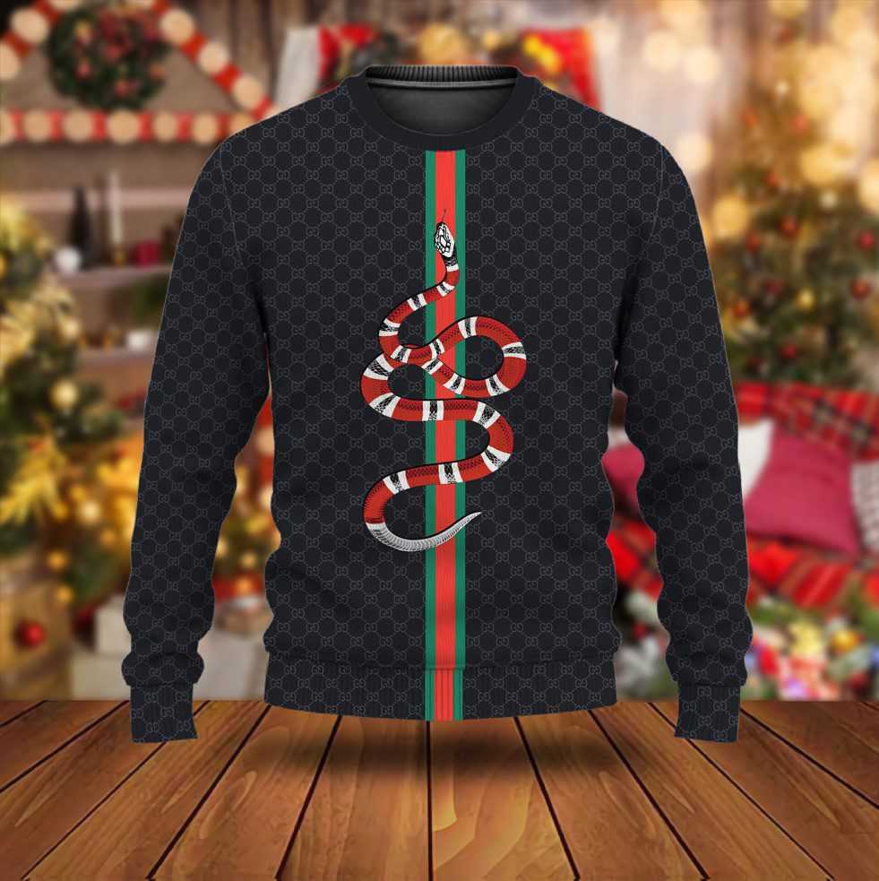 Gucci snake luxury ugly christmas sweater ucs1034 Christmas Ugly Sweater