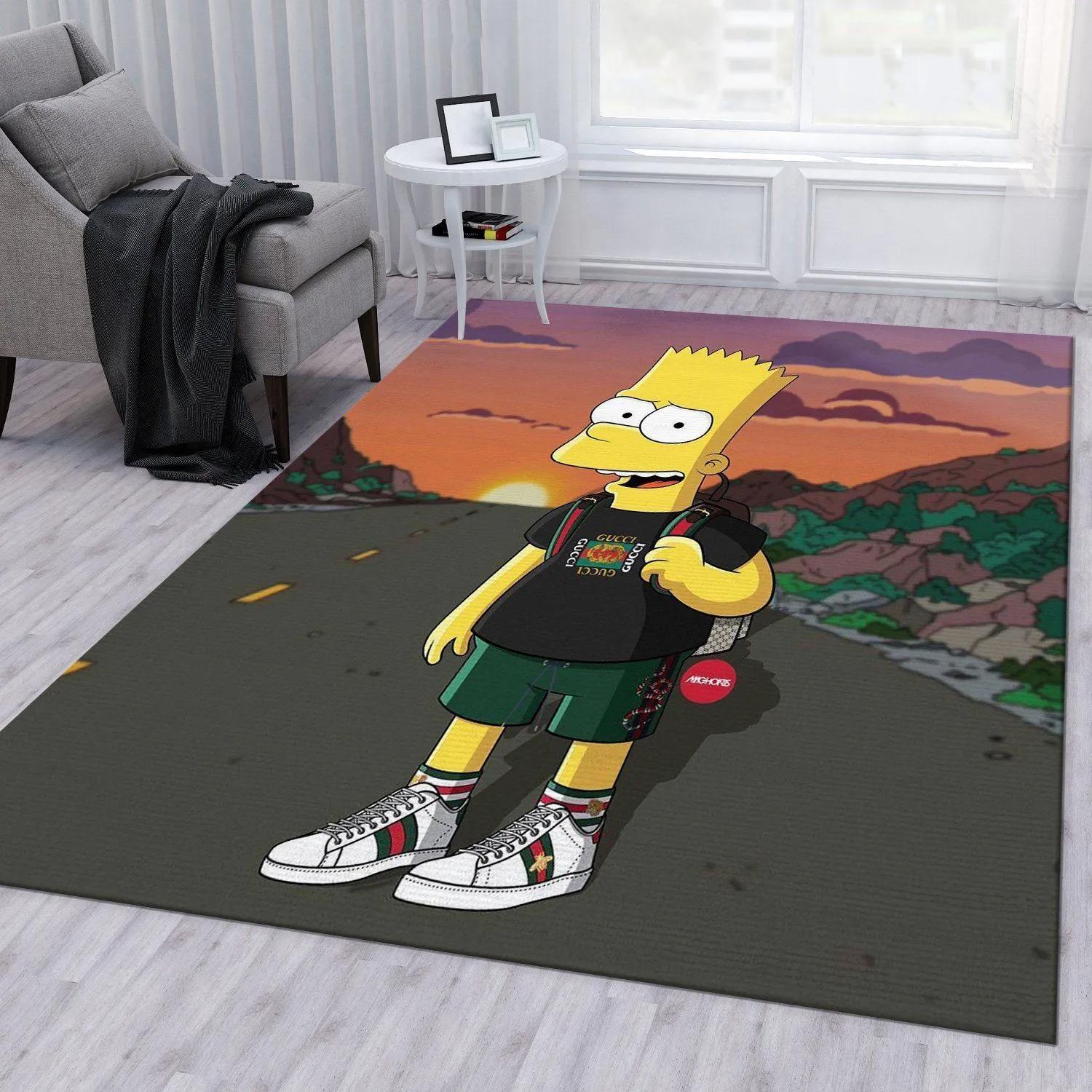 Gucci the simpsons logo type 379. Upgrade Your Living Room with Luxury Home Decor: Area Carpets, Floor Decor, Door Mats, and Hot Gift Items with style a High-End Fashion Brand Rectangle Rug