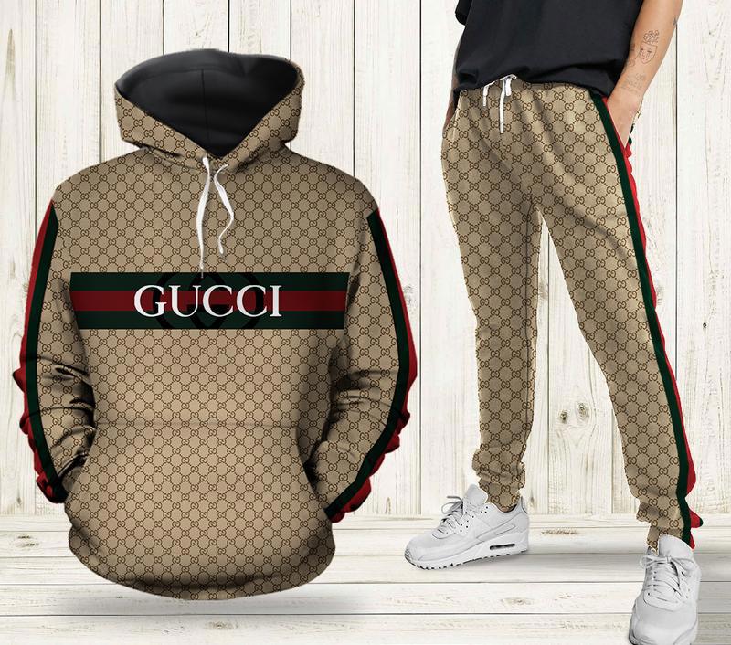 Gucci unisex sweatpant trouser with pocket sports clothing  hot 2023 15 Hoodie Long Pants 3D Set