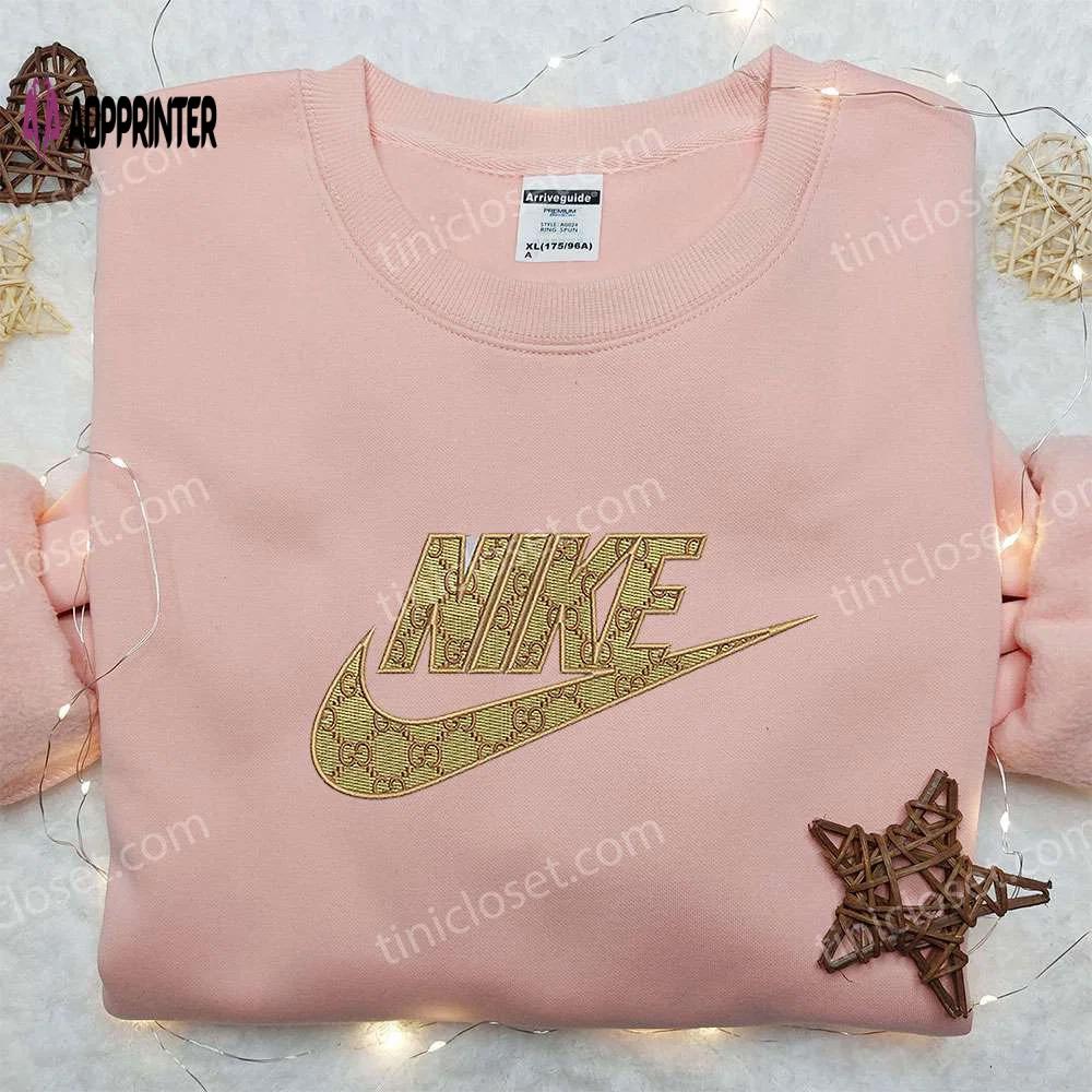 Gucci x nike logo embroidered shirt: best family gifts nike inspired and fashionable Embroidered Shirt